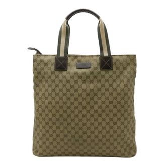 Gucci Pre-owned Tote Bags, female, Brown, Size: ONE SIZE Pre-owned GG Canvas Tote Bag