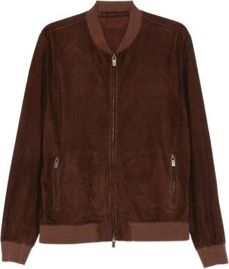 Salvatore Santoro Lederen Bovenkleding Santoro - Heren - Bomber jackets - Bruin - 3XL - Su&egrave;de - Jassen