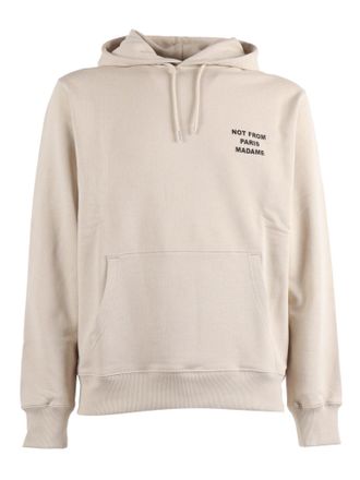 Dr&ocirc;le de Monsieur Beige Mastic Bold Slogan Hoodie