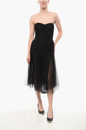 Elisabetta Franchi Sleeveless Tulle Midi Dress size 42