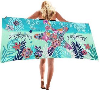 OEM Toalla De Playa, Toalla De Ba&ntilde;o, Toalla De Viaje, Absorbente Y De Secado R&aacute;pido, Bonito Estampado De Estrellas De Mar, 76 Cm X 152 Cm