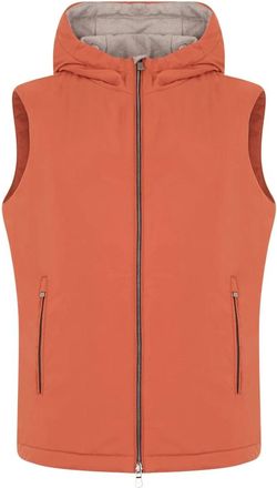Fedeli Modern Vest met Zakken en Rits - Heren - Bodywarmers - Oranje - L - Polyester - Jassen