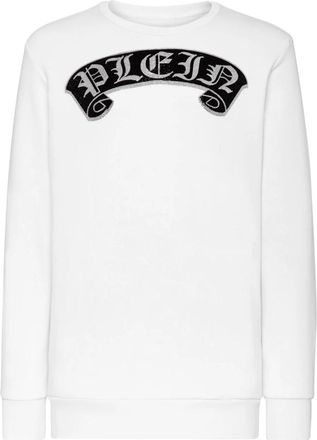 Philipp Plein Sweatshirt LS Stones Gothic Plein - unisex - Sweatshirts - Wit - 3XL - Katoen - Hoodies & sweatvesten