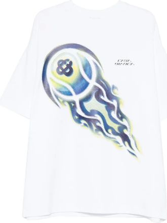 Casablanca Flaming Tennis Ball T-shirt T-shirt - Wit