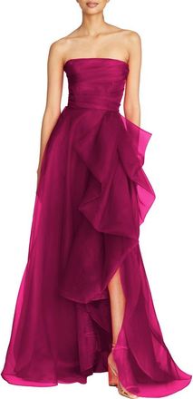 Theia Teresa Strapless Draped Gown in Sangria at Nordstrom, Size 14