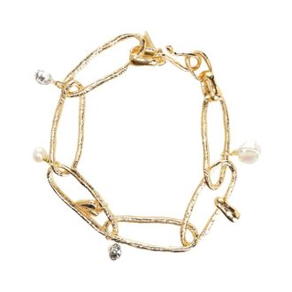 Forte_Forte Chain Bracelet with Embossed Oval Links - female - Forte Forte - Bracelets - Yellow - ONE SIZE - Accessories