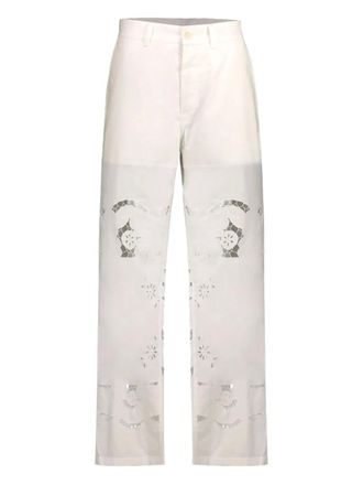 Marine Serre Pantaloni con tasche applicate - Bianco