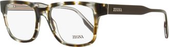 Ermenegildo Zegna Mens Retro Rectangular Eyeglasses EZ5260 020 Gray Havana 52mm