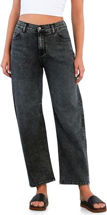 HINT OF BLU Valerie High Waist Ankle Barrel Jeans in Powder Grey at Nordstrom, Size 25