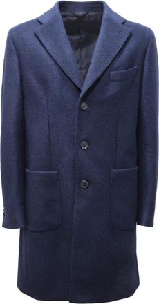 L.B.M. 1911 Wollen Blend Jas Jas - Heren - Mantel - Blauw - XL - Wol - Jassen