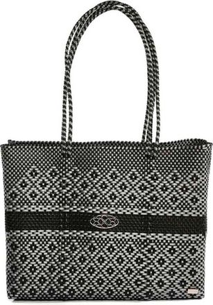 Lola's Bag Womens Travel Handmade Aztec Stripe Tote Bag With Clutch In Black/silver