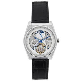 Heritor Daxton Skeleton Watch - Black/White