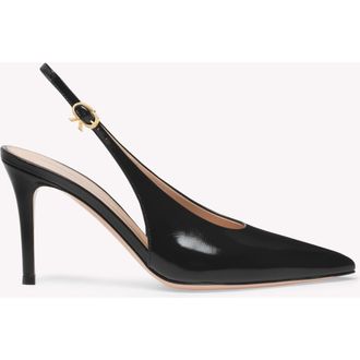 Gianvito Rossi Robbie Sling Slingback in Black Nappa at Nordstrom, Size 41.5