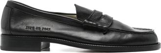 Common Projects Zwarte Leren Moc Teen Band Hakken - Heren - Loafers - Zwart - 45 EU - Leer - Schoenen