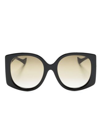Gucci Zonnebril met geometrisch montuur - Zwart