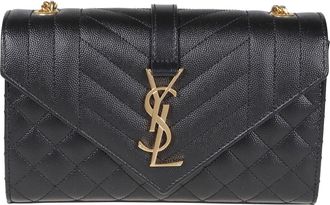 Saint Laurent Tassen, Dames, Zwart, ONE Size, Leer, Envelope Small