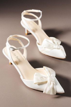 Bella Belle Bow Ankle-Strap Kitten Heels