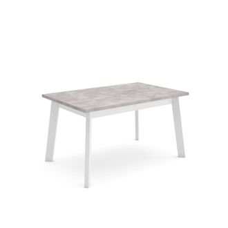 Skraut Home Skraut Home - Mesa Comedor, Mesa Fija Cocina Y Sal&oacute;n, 140, Para 6 Comensales, Patas De Madera, Estilo Moderno, Gris Cemento