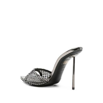 Le Silla Crystal-Mesh Stiletto Heel - Silver