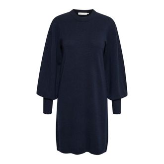 Inwear Marine Blue Dress with Beautiful Sleeves - female - InWear - Knitted Dresses - Blue - 2XS - Dresses
