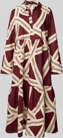 OPUS Midikleid mit Tunikakragen Modell Werano in Bordeaux, Größe 34