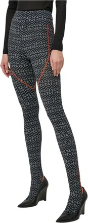 Patrizia Pepe Monogram Leggings - Dames - Leggings - Zwart - S - Leer - Broeken