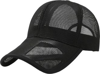 Generic Mesh Sport Hat for Men Breathable Adjustable Quick Drying Lightweight Multipurpose Soft Brim Running Cap Travel Summer Outdoor Sports Hiking Camping G