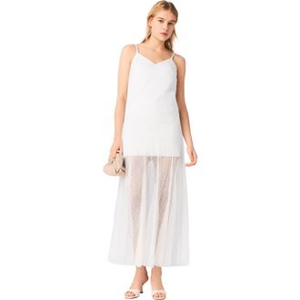 Maje Taffeta and lace dress in White at Nordstrom, Size 42 Eu