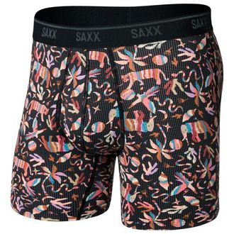 Saxx Quest Quick-Dry Mesh Boxer Brief Fly Kunstfaserunterw&auml;sche f&uuml;r Herren | schwarz
