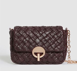 Vanessa Bruno Moyen Sac Moon Cuir Tress&eacute; Chocolat