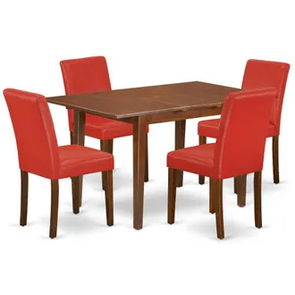 East West Furniture Dining Room Set Mahogany, PSAB5-MAH-72