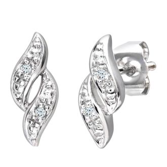 Diamant L'éternel 9ct witgouden diamanten damesoorbellen