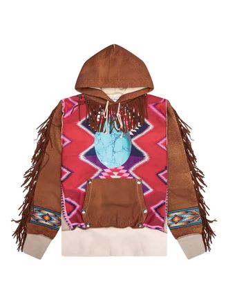 Advisory Board Crystals fringed hoodie - Brown