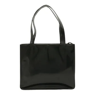 Chanel Black Patent Leather Shoulder Bag Tote Bag (Pre-Owned)