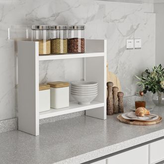 Dmora Estante Morfasso, 2 Estantes, 34x10x30h Cm Blanco