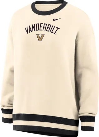 Nike Womens Phoenix (Vanderbilt) Oversized Crew-Neck Sweatshirt in Brown | IV9414-120