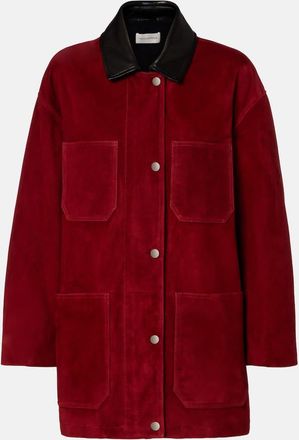 Nour Hammour Giacca Barn in suede con pelle