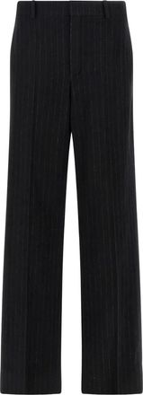 Saint Laurent Broek van kasjmier-wolblend met krijtstreep - Zwart