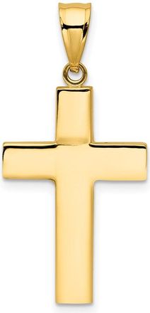Diamond2Deal 14k Yellow Gold Hollow Cross Pendant