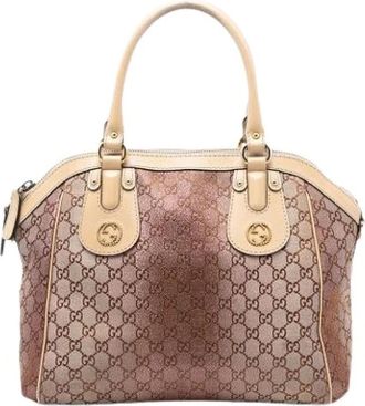 Gucci Pre-owned Handbags, female, Brown, Size: ONE SIZE Pre-owned Satchel