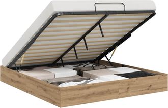 vidaXL Estructura De Cama Ottoman Roble Artisan 160 X 200 Cm Vidaxl