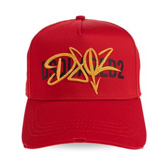 Dsquared2 Baseball Cap - Heren - Petten - Rood - ONE Size - Katoen - Accessoires