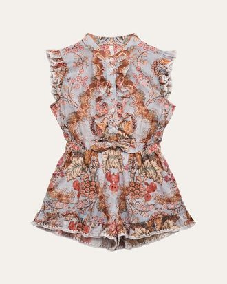 Zimmermann Girls Daylight Floral Frill Playsuit, Size 1-12