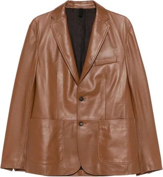 Tagliatore Davies Jacket - Heren - Blazers - Bruin - M - Leer - Jassen