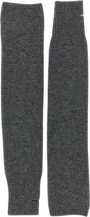 Nude Nude - Geribbelde Gebreide Beenwarmers - Dames - Accessoires - Grijs - Maat: ONE Size