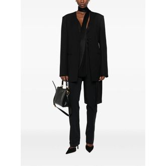 Elisabetta Franchi High-Waisted Cigarette Cut Trousers - Black