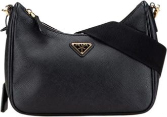 Prada Pre-owned Leren Crossbodytas - Dames - Vintage Schoudertas - Zwart - ONE Size - Leer - Vintage