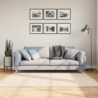 vidaXL Alfombra De Pelo Corto Suave Lavable Huarte Beige 160x160 Cm Vidaxl