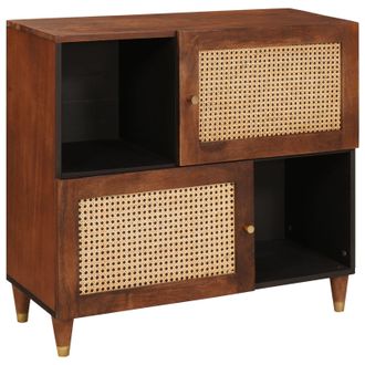 Berkfield Home Media Storage Cabinets & Racks Brown Cane & solid mango wood