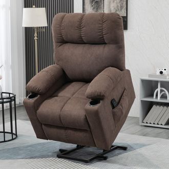 HOMCOM Riser Recliner Chair for the Elderly Heavy Duty Lift Chair w/ Remote in Dark Brown